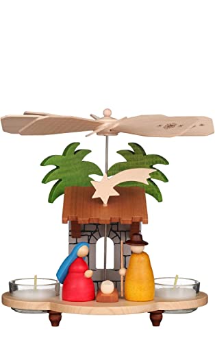 Pirámide de Navidad alemán 1-tier – Sagrada Familia – 19,5 cm/8 pulgadas – Christian Ulbricht