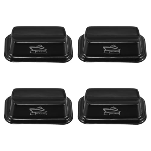 MOKKHNB 4pcs Boat Display Stand: Black Tabletop Plinth for Model Ships - Desktop Shelf Stand Cradle for RC Wooden Sailboat Yacht Submarine Showcase