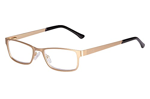 Edison & King “Elements” reading glasses, metal, small frame, with premium lenses (Gold, +2,00 dpt)