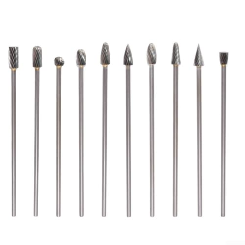 Set de 10 fresas rotativas de carburo sólido 3x6x100 mm