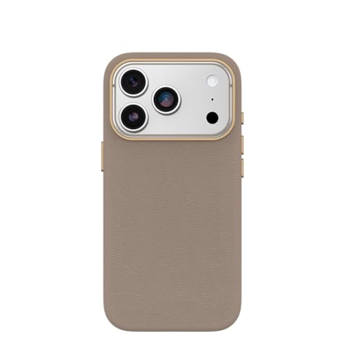 Image of OtterBox iPhone 17 Pro Symmetry Series Cactus Leather Case - Grey Comfort - Slim, Premium Protective iPhone Case