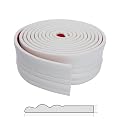 JSIWOTH Baseboard Foam Molding Trim Peel and Stick, Flexible Rubber Wall Base Trim Moulding, 3.8 in X 16.4 Ft Self-Adhesive Caulk and Trim Strips for Floor Cream White