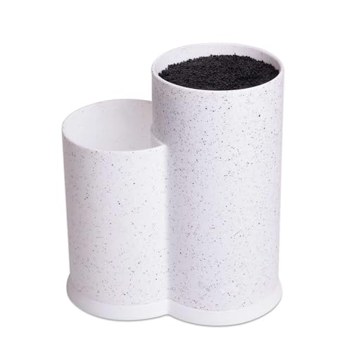 4BIG.fun Bloc à couteaux universel - Rangement des couteaux - Porte-ustensiles - Insert à poils amovible - Récipient à couverts - Passe au lave-vaisselle