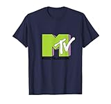 Lime Green and Purple MTV Logo Fill Treatment T-Shirt Small