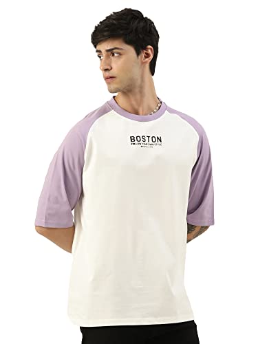 Image of Maniac||Mens||Printed||Round Neck||Raglan||Half Sleeve||Cotton||Oversized||Tshirt