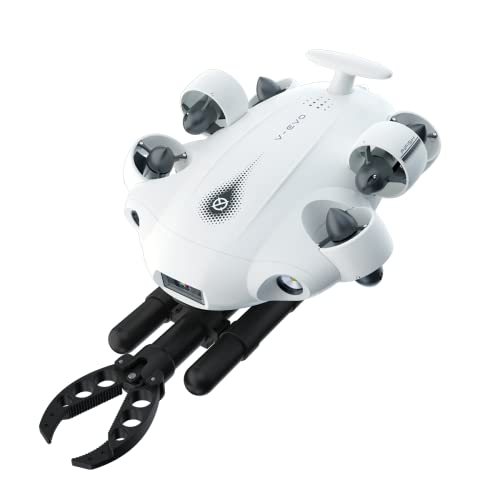 Fifish V-VEO Drone Submarino VR, Robot ROV Con Bloqueo de Postura, Rollo de 360°, Cámara 4K UHD, Cable de 100 m, Buscador de Peces RC (Estándar +)