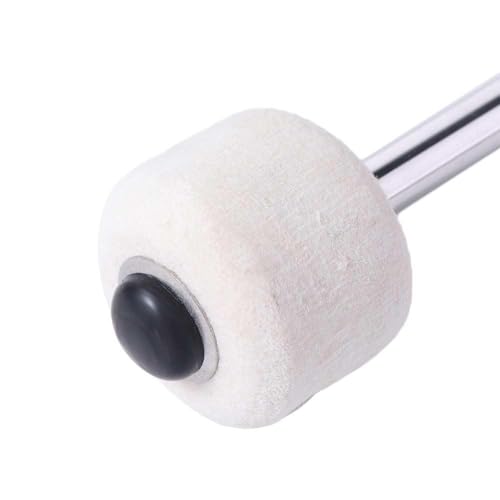 Baquetas para bombo, 1 pieza, mango ergonómico, profesional, blanco clásico, para banda marcial, con cuerda colgante, para batería de metal miniatura 5