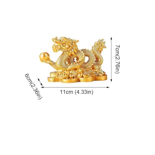 Estatua Pequeña de Dragón Feng Shui 11 cm Rojo miniatura 5