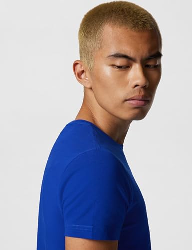 Tommy Hilfiger Herren Stretch Slim Fit Tee Mw0mw10800 S/S T-Shirt, Blue (Wedge Blue), 3XL Große Größen – Ansicht 4