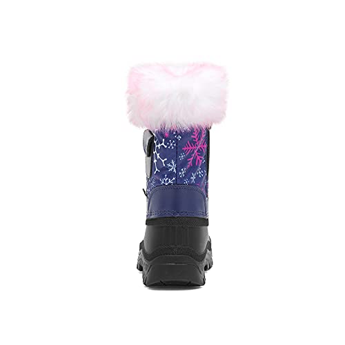 DREAM PAIRS Girls Snow Waterproof Winter Boots,Navy/Fuchsia,13 Little Kid - image 7