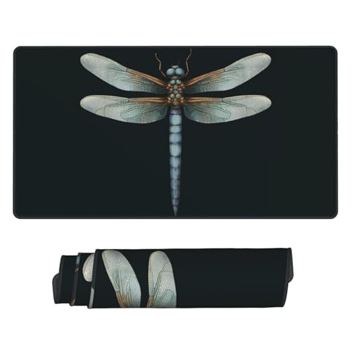 Grand tapis de souris libellule 40x75cm avec base en caoutchouc
