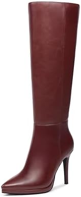 Knee High Boots Women Classic Stilettos Heel Pointed Toe platform Boots For Women High Heel Side Zipper Boots Elegant