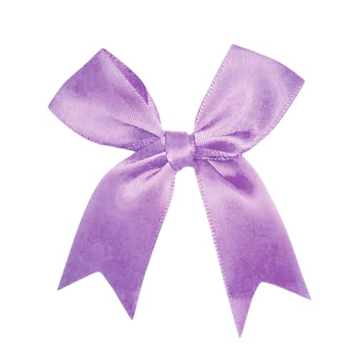 Blausky, Mini lazos de satén de 100 unidades, 8,5 cm, lazo, color de doble cara, lazo, cinta de raso, cinta de raso, lijado para coser, manualidades, decoración de bodas, púrpura