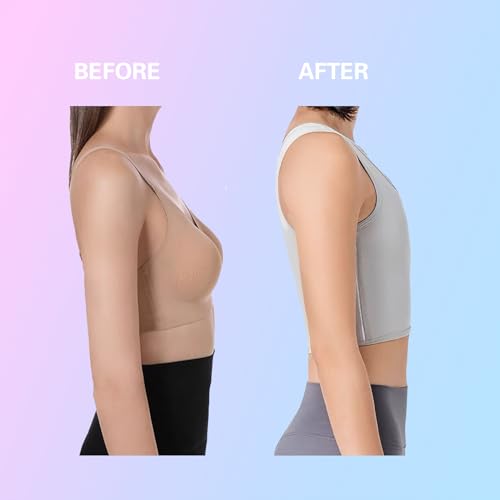 JARAZIN Sutiã feminino com zíper duplo FTM para fichário de peito FTM Tomboy Binder Trans regata, Nu