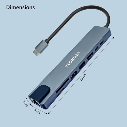 Image of ZEORGIA USB-C Docking Station with 4K HDMI, 100W PD, VGA, USB 3.0 /3.2, SD /TF, Ethernet, Audio & Wireless Charger | USB-C Hub for Mac, Windows, iPad Pro (ZEO 8 in 1)
