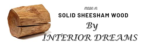 Image of Solid Sheesham Wood Round Center Coffee Table for Living Room Tea Table Furniture for Home I Natural Teak Finish