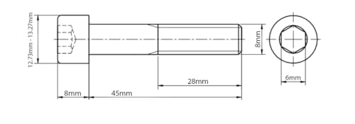 M8 (8mm x 45mm) Allen Socket Cap Head Screws Bolts A2 Stainless Steel Partially Threaded (Pack of 20) - Image 2