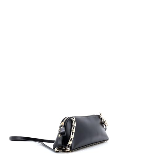 Pre-Loved Rockstud Zip Crossbody Bag Leather East West, Black2
