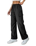 keriffe Women's Cargo Pants with Pockets Lightweight Baggy Hiking Pants Casual Travel Black