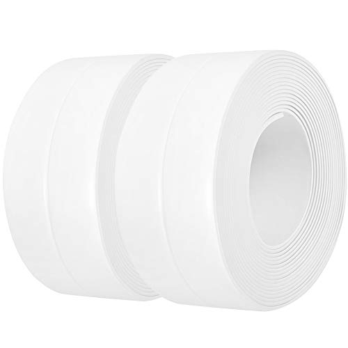 TYLife 2 Pack Tape Caulk Strip,PVC Self Adhesive Kitchen Tape,Caulking Sealing Tape