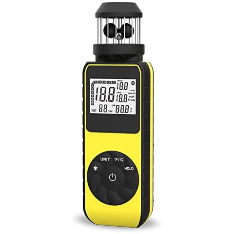 Digital Anemometer Handheld with Wind Cup Anemometer GR-881M Portable Speed Meter with Compass Measures Wind Speed Temperature Measuring Air Speed Air Volume for HVAC Vents, Boat Sailing, Shooting Cover