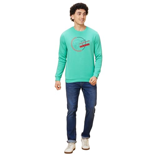 Image of Being Human White Regular Fit Round Neck Long Sleeves Men's Sweatshirt Clothing