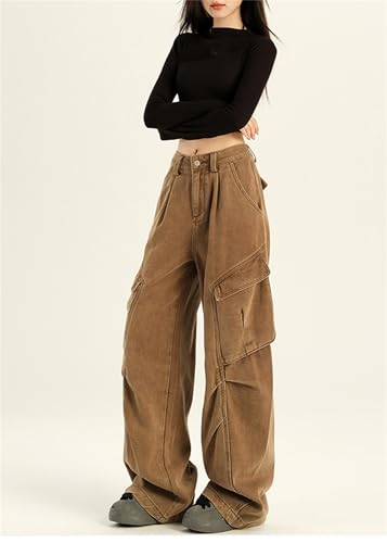 SANGTREE Women's Wide Leg Baggy Cargo Pants with Pockets4