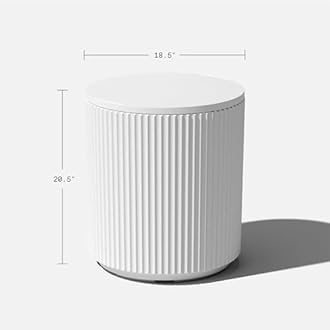 Veradek Outdoor Cooler Side Table - 2 in 1 - Modern White 18.5 x 20.5 Inches - Outdoor Use
