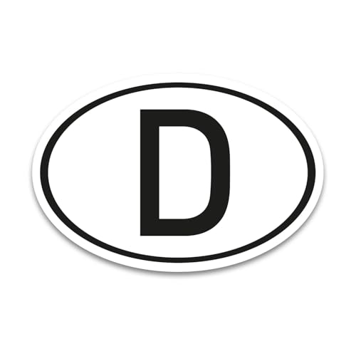 D Aufkleber Länderkennzeichen Deutschland Schwarz & Weiß Sticker - 17 5 x 11 5 cm DIN genormt - PKW LKW Wohnmobil Auto - verpflichtend außerhalb der EU - kfz714