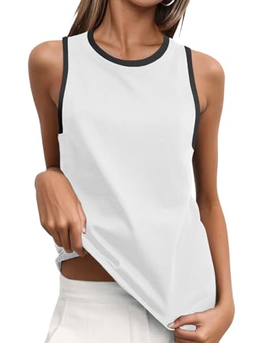Fisoew Womens Summer Tank Tops Casual Slim Fit Sleeveless Color B...