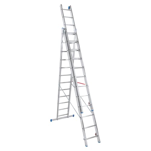 Petra Echelle Professionnelle Transformable en Aluminium 3 Plans 12 marches