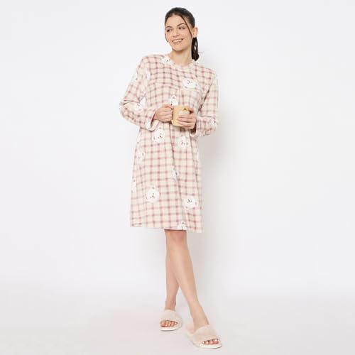 Image of CAMEY Women's Printed Nightgown, Long Sleeves, Nighty