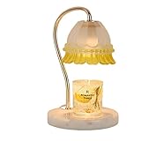 Candle Warmer Lamps, Vintage Marble Metal Glass Fragrance Candle Lamp Night Lamp Dimmable Top Down M