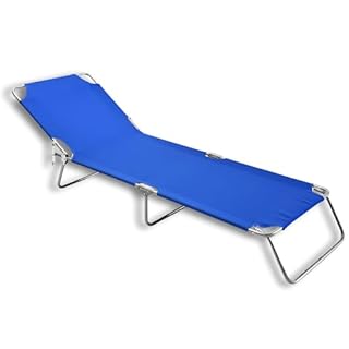 Tomaino - Lettino prendisole pieghevole facile da trasportare con comode maniglie, Brandina per giardino, mare, campeggio, spiaggia, sedia sdraio pieghevole da spiaggia(Blu)