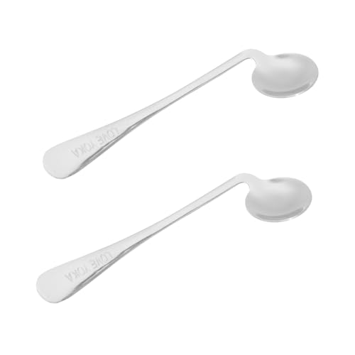 FOMIYES 2個 高齢者用ポータブル適応スプーン 左手対応 防振設計 軽量で握りやすい 介護食器 外出用も便利