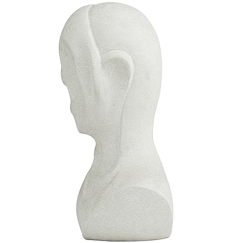 Escultura decorativa de cerámica blanca con cabeza cubista 19 pulgadas miniatura 7