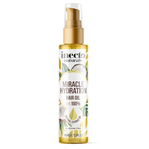 INECTO Naturals Miracle Hydration Huile capillaire 100 ml, sans silicone, formule végétalienne, légère pour des cheveux brillants, plus forts et revitalisés