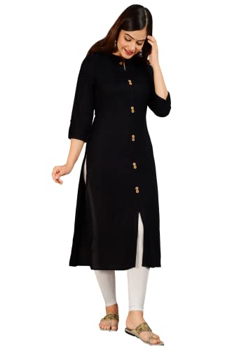 Image of NEW4U Women's Solid Rayon Straight Kurta