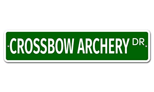 Armbrust-Bogenschießen 4\" x 16\" Neuheit Straßenschild Metallschild Armbrust-Bogenschießen 4\" x 16\" Neuheit Straßenschild Metallschild