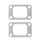 yorpyep T3 Turbine Flange Gasket, High Temperature Resistant 4 Hole Turbocharger Intake Manifold Flange Gasket, Stainless Steel Repair Parts, Suitable for T3 T34 T35 T38 GT35 GT35R Cars (Silver)