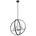 DVI DVP28849CH/GR-CL Restoration Four Light Foyer Pendant from Mont Royal Collection in Bronze/Dark Finish, Chrome/Graphite