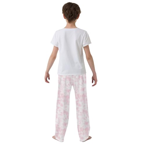 ZZKKO Tie Dye Shibori Watercolour Pink Boys Pants for Kids Jogger Pants with Pockets S-XL3