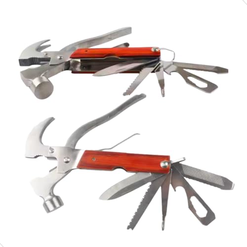 Martelo Tatico Multifuncional Alicate Pesca Caça Camping Acampamento Multi Função 9 em 1 Unha Mundo