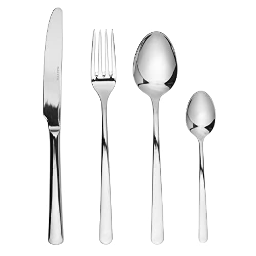 Salter BW10866 Kendal 16 Piece Cutlery Set - 18/10 Stainless Steel Tableware for 4 Place Settings, Mirror Polish Finish, includes Forks/Knives/Teaspoons/Tablespoons Dishwasher Safe, 50 Year Guarantee
