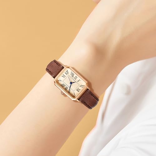 BESTKANG Vintage Rectangle Leather Watch