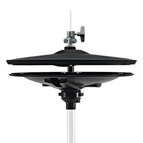 Lemon 2-Piece Electronic Hi-Hat Cymbals – 14” Dual-Zone Top Cymbal Pad & Bottom Plate Controller, Full-Size Acoustic-Style Hi-Hat System for Electronic Drum Modules