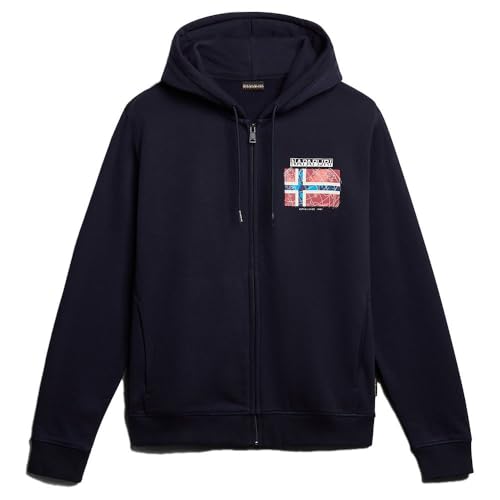 Sweat à capuche homme Napapijri zippé avec cordon de serrage ajustable