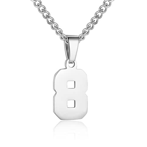 Chaîne en argent avec pendentif chiffre, le cadeau idéal pour footballeur