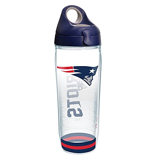 Tervis Made in USA Double Walled NFL New England Patriots Arctic Insulated Tumbler Cup Keeps Drinks Cold & Hot, 24oz Water Bottle, Clear