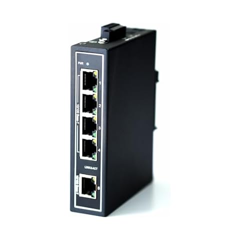 WIWAV WDH-5ET-DC 10/100Mbps Unmanaged 5-Port Industrial Ethernet Switches with DIN Rail/Wall-Mount (UL Listed, Fanless, -30~75°C) Cover